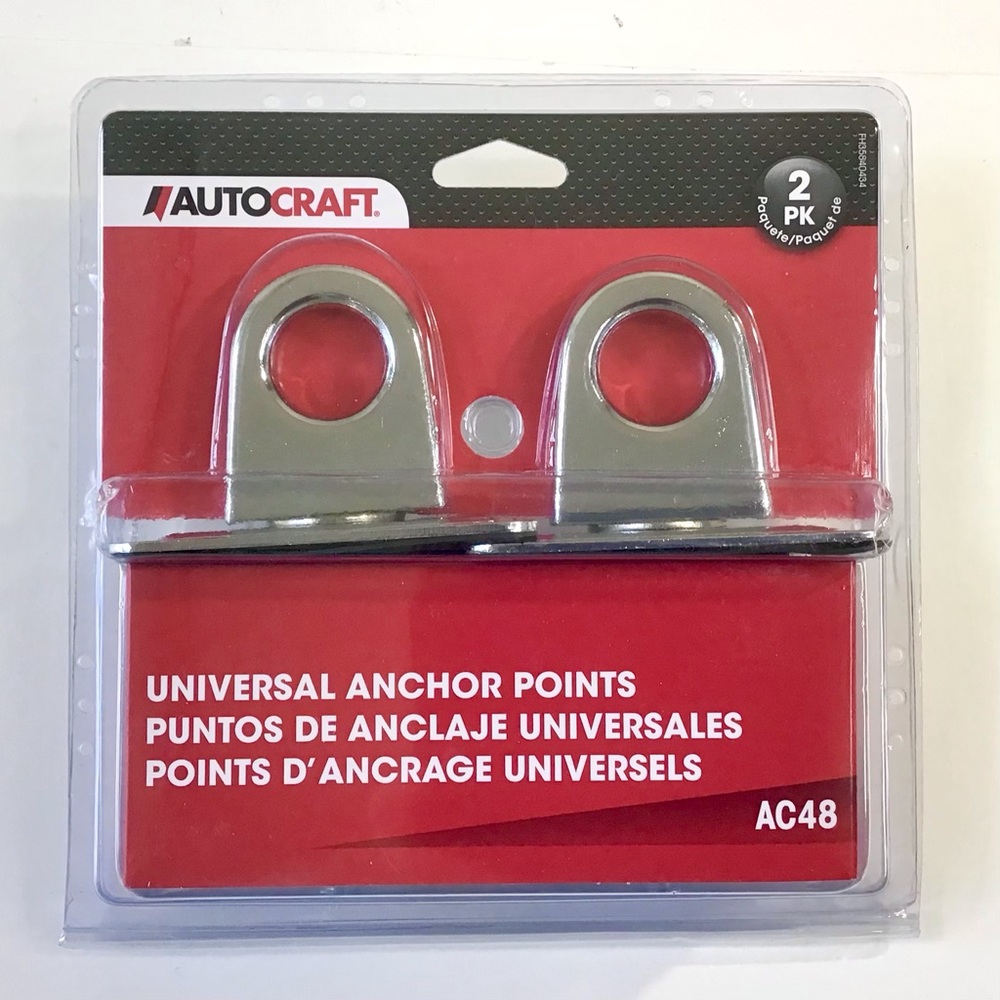 AutoCraft Universal Chrome Anchor Points Set of 2 NEW in Sealed Package #AC48